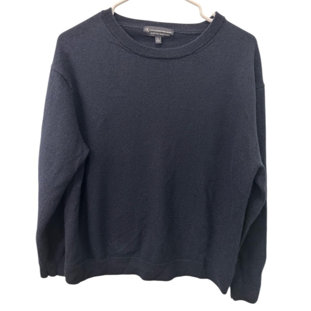 Hart Schaffner Marx Dark Blue Wool Sweater XL Crewneck